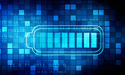 Conceptual image of battery indicating low power