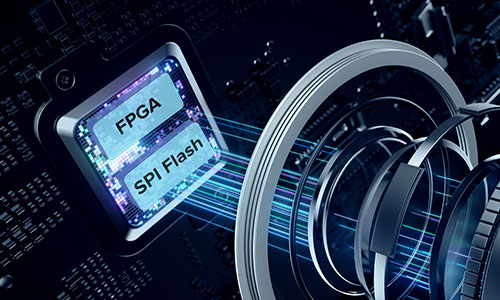 Exploded view of camera with FPGA and SPI Flash inside