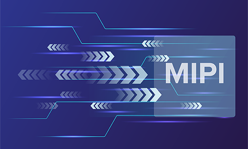 Stylized graphic representing MIPI signals going into FPGA