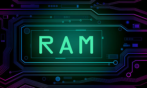 Stylized graphic of a RAM chip